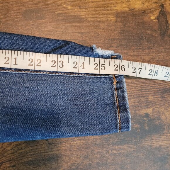 Wax Jeans Size 28 Mid Rise Skinny Medium Light Wash Ripped Stretch Denim - Picture 8 of 10